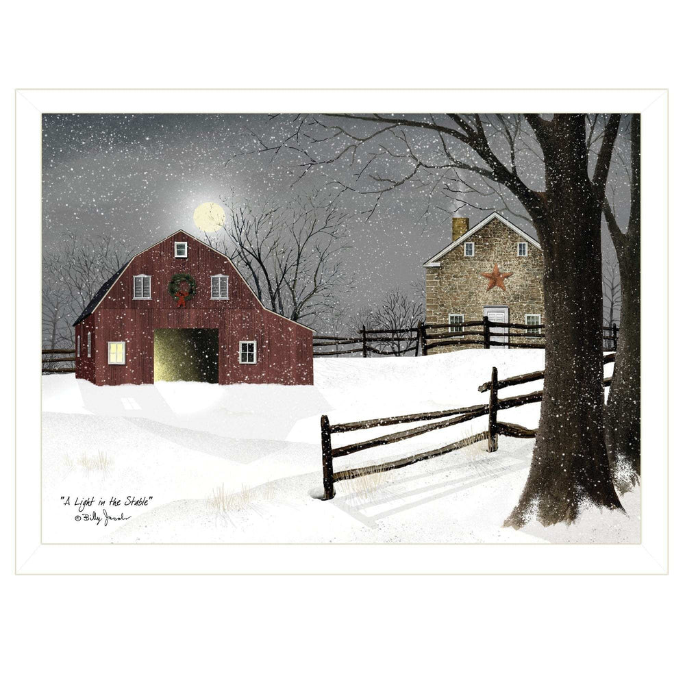 Light in the Stable 3 White Framed Print Wall Art - Homeroots - Flyclothing LLC
