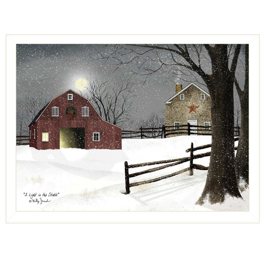 Light in the Stable 3 White Framed Print Wall Art - Homeroots - Flyclothing LLC