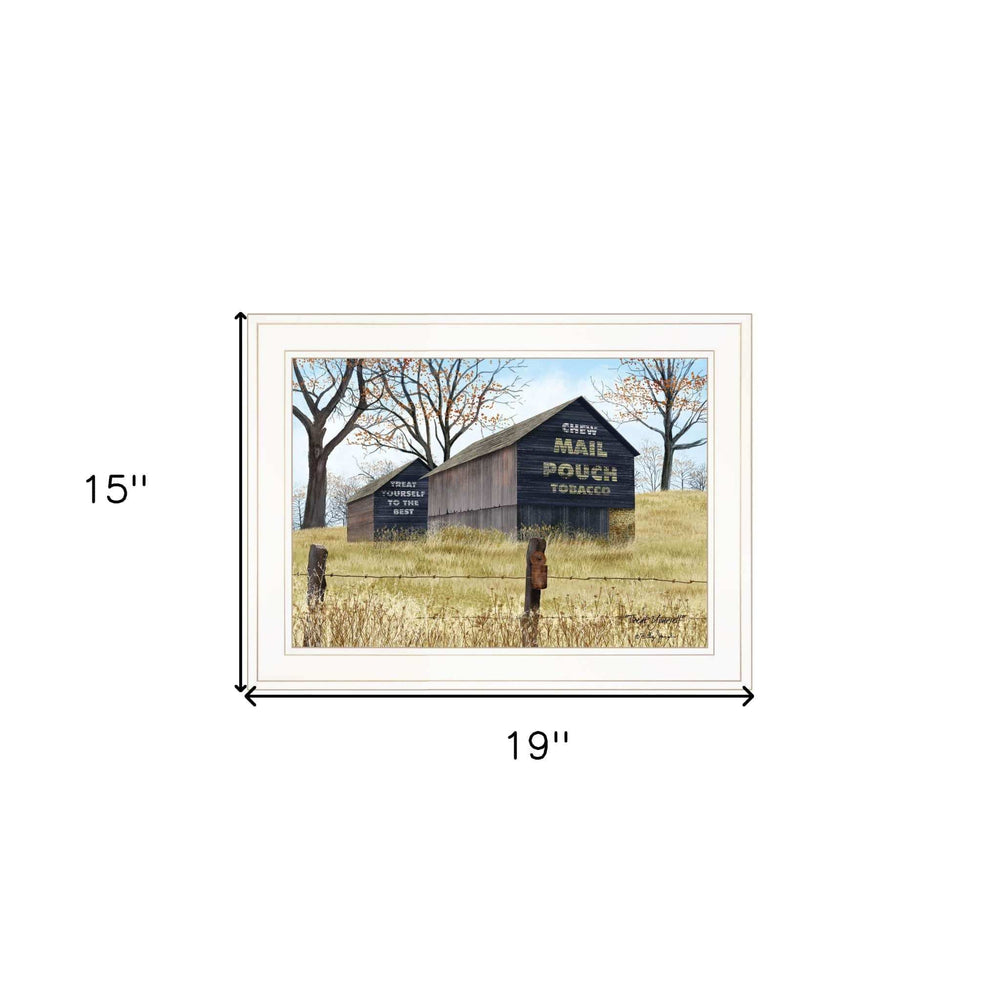 Treat Yourself Mail Pouch Barn 1 White Framed Print Wall Art - Homeroots - Flyclothing LLC