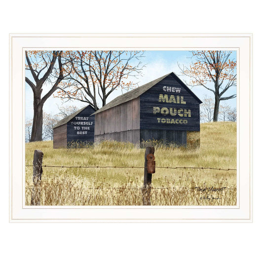 Treat Yourself Mail Pouch Barn 3 White Framed Print Wall Art - Homeroots - Flyclothing LLC