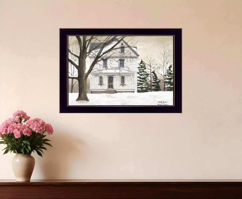 Winter Porch Black Framed Print Wall Art - Homeroots - Flyclothing LLC