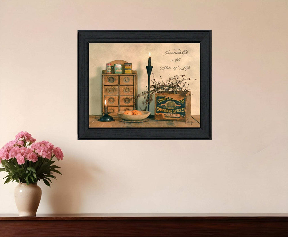 Friendship is the Spice of Life Black Framed Print Wall Art - Homeroots - Flyclothing LLC