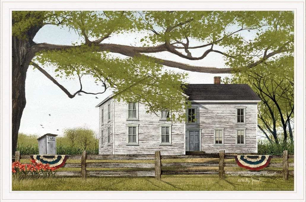Sweet Summertime House 5 White Framed Print Wall Art - Homeroots - Flyclothing LLC