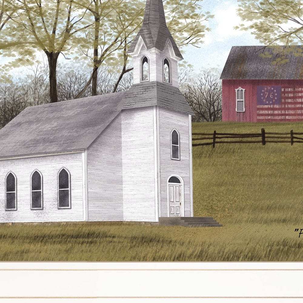 Faith and Freedom 2 White Framed Print Wall Art - Homeroots - Flyclothing LLC