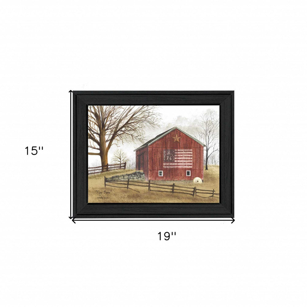 Flag Barn 4 Black Framed Print Wall Art - Homeroots - Flyclothing LLC