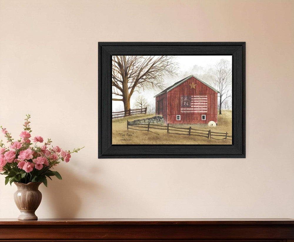 Flag Barn 4 Black Framed Print Wall Art - Homeroots - Flyclothing LLC
