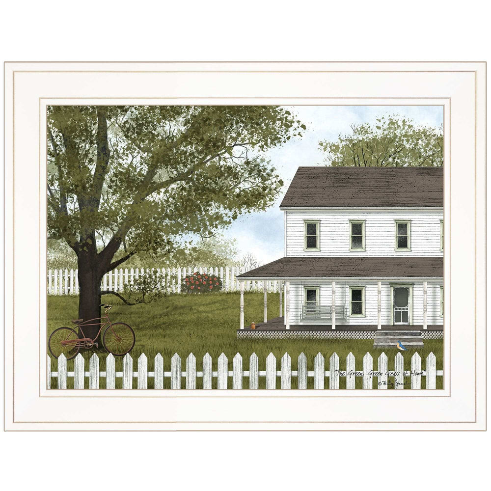 GREEN GREEN GRASS OF HOME 3 White Framed Print Wall Art - Homeroots - Flyclothing LLC