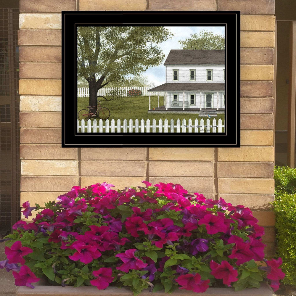 GREEN GREEN GRASS OF HOME 4 Black Framed Print Wall Art - Homeroots - Flyclothing LLC
