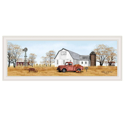 Autumn on Farm 3 White Framed Print Wall Art - Homeroots - Flyclothing LLC