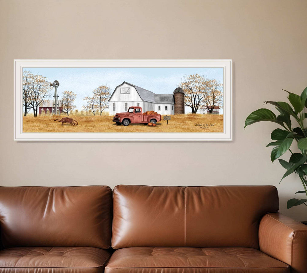 Autumn on Farm 3 White Framed Print Wall Art - Homeroots - Flyclothing LLC