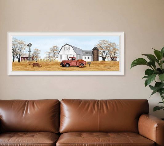 Autumn on Farm 3 White Framed Print Wall Art - Homeroots - Flyclothing LLC