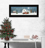Winter on The Farm 2 Black Framed Print Wall Art - Homeroots - Flyclothing LLC