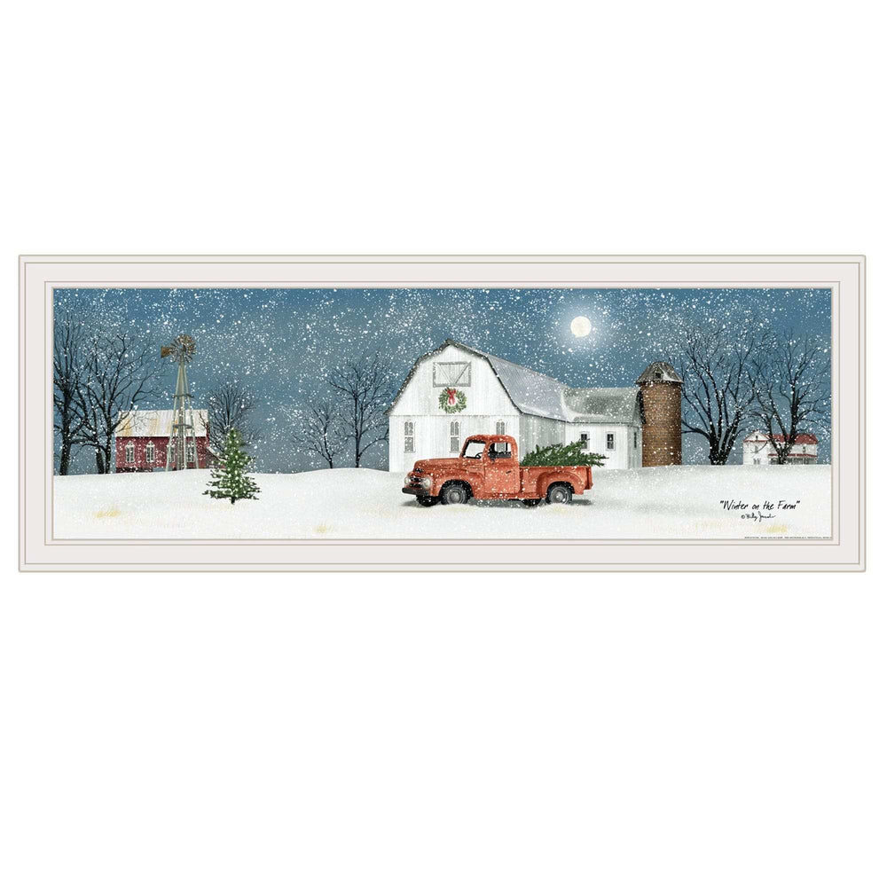 Winter on The Farm 3 White Framed Print Wall Art - Homeroots - Flyclothing LLC