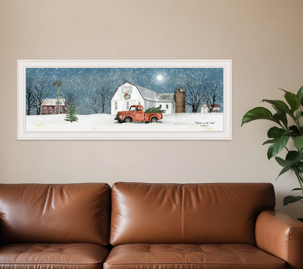Winter on The Farm 3 White Framed Print Wall Art - Homeroots - Flyclothing LLC