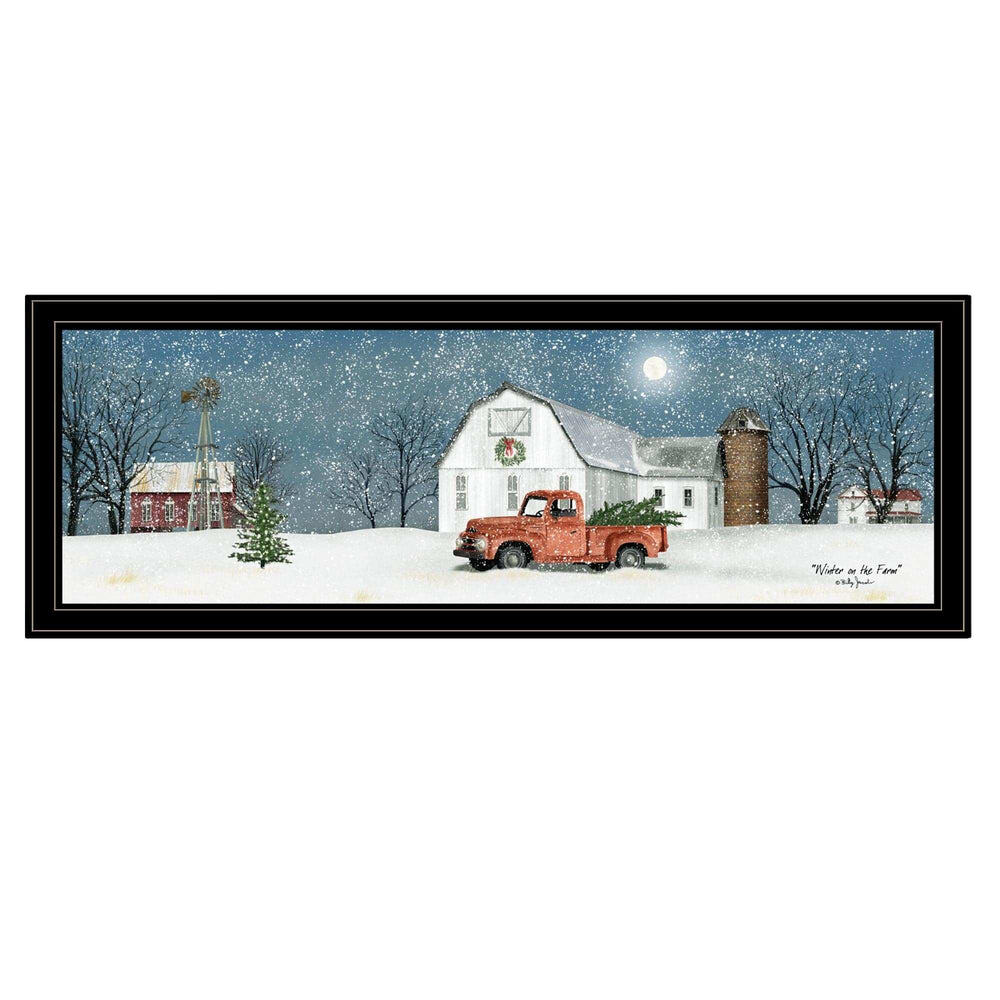 Winter on The Farm 4 Black Framed Print Wall Art - Homeroots - Flyclothing LLC