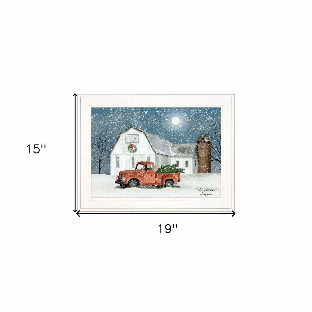 Wintry Weather 2 White Framed Print Wall Art - Homeroots - Flyclothing LLC