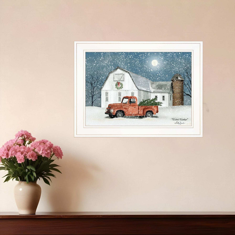 Wintry Weather 2 White Framed Print Wall Art - Homeroots - Flyclothing LLC