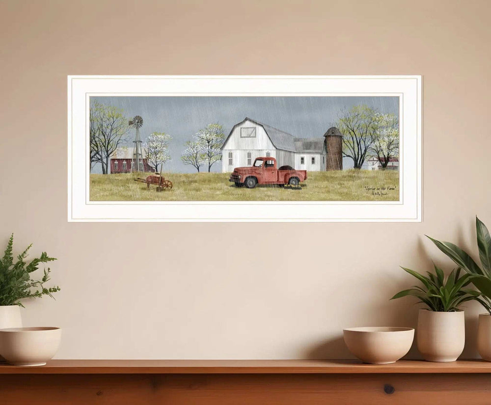 Spring On The Farm 1 White Framed Print Wall Art - Homeroots - Flyclothing LLC