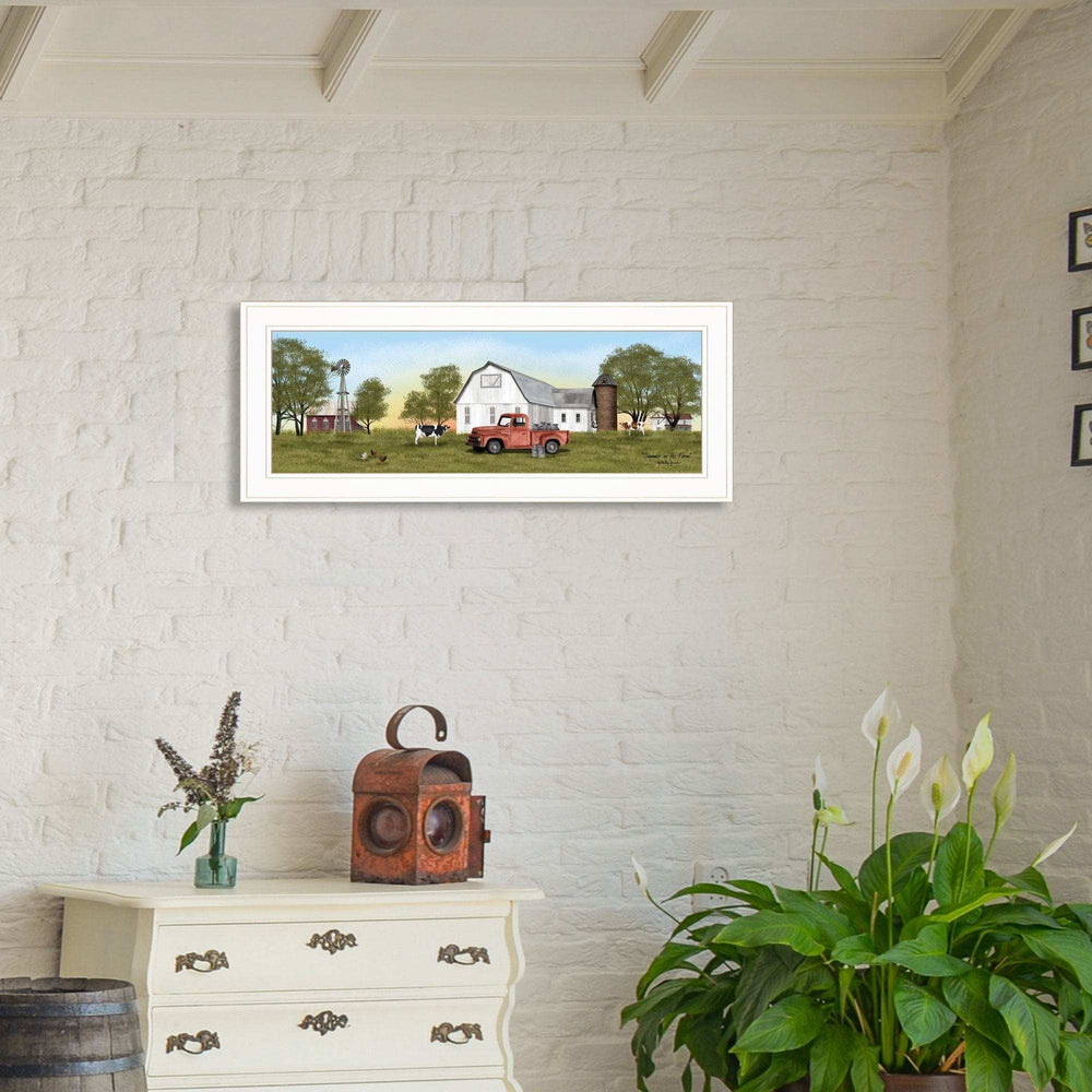 Summer on the Farm 1 White Framed Print Wall Art - Homeroots - Flyclothing LLC