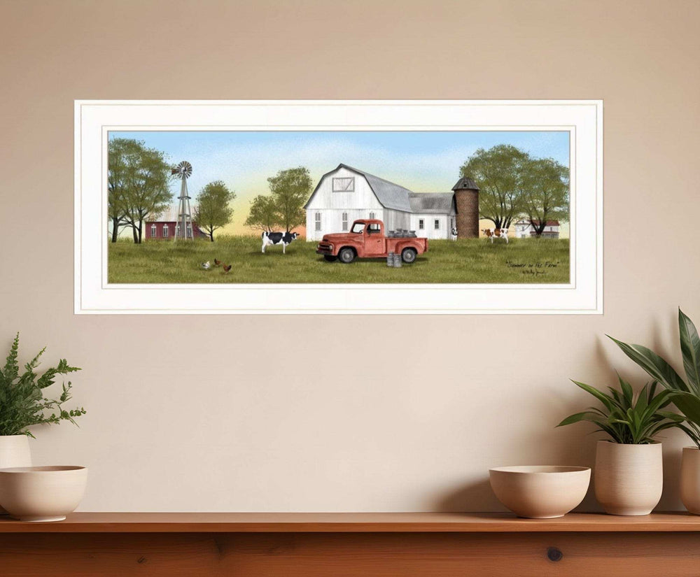 Summer on the Farm 1 White Framed Print Wall Art - Homeroots - Flyclothing LLC