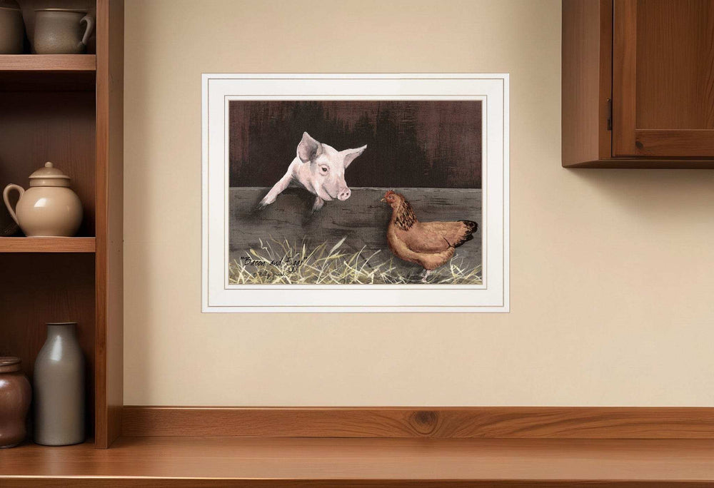 Bacon and Eggs 1 White Framed Print Wall Art - Homeroots - Flyclothing LLC