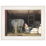 Chicken Feed 1 White Framed Print Wall Art - Homeroots - Flyclothing LLC