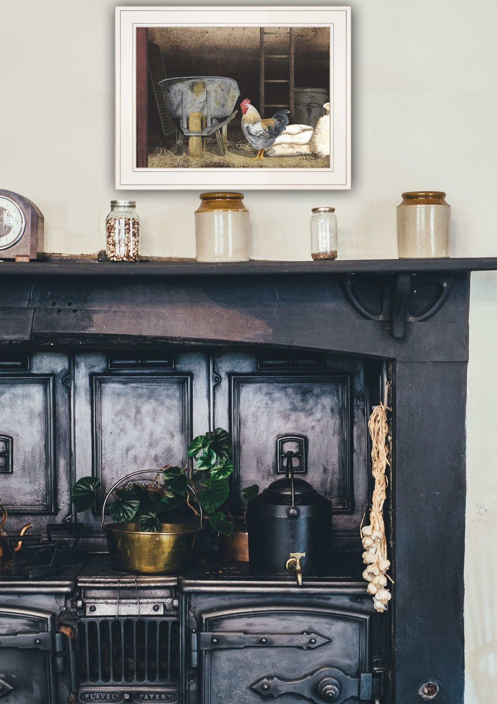 Chicken Feed 1 White Framed Print Wall Art - Homeroots - Flyclothing LLC