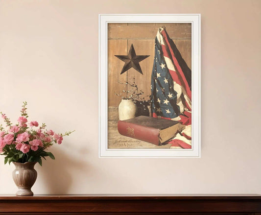 God and Country 4 White Framed Print Wall Art - Homeroots - Flyclothing LLC