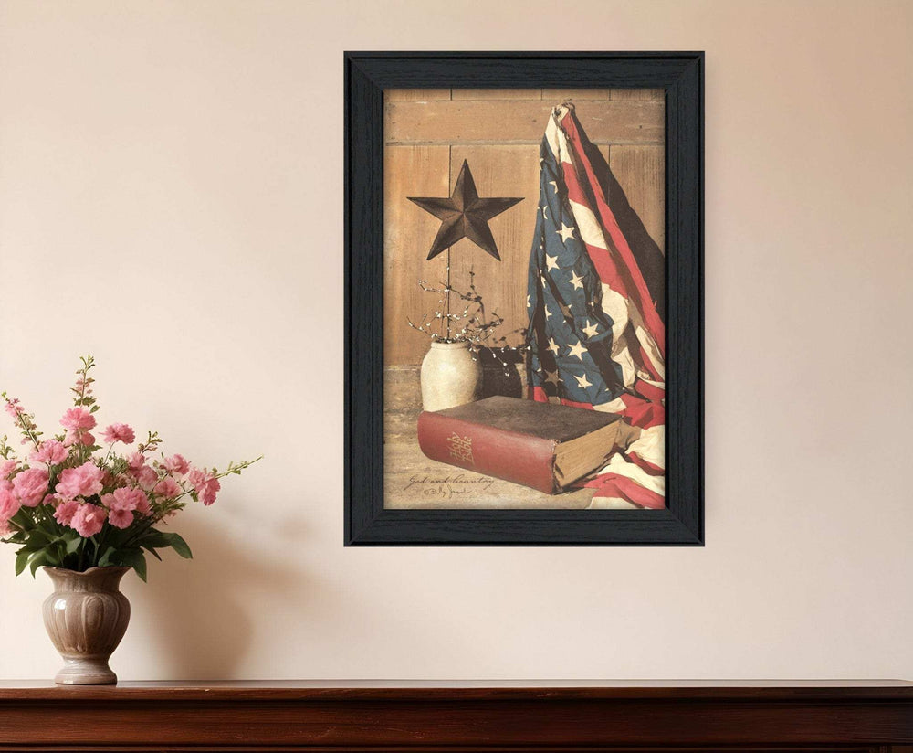 God and Country 5 Black Framed Print Wall Art - Homeroots - Flyclothing LLC