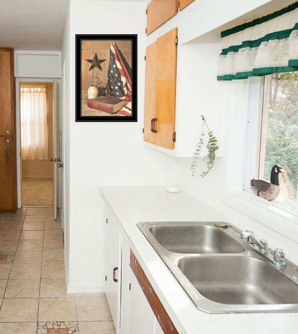 God and Country 6 Black Framed Print Wall Art - Homeroots - Flyclothing LLC