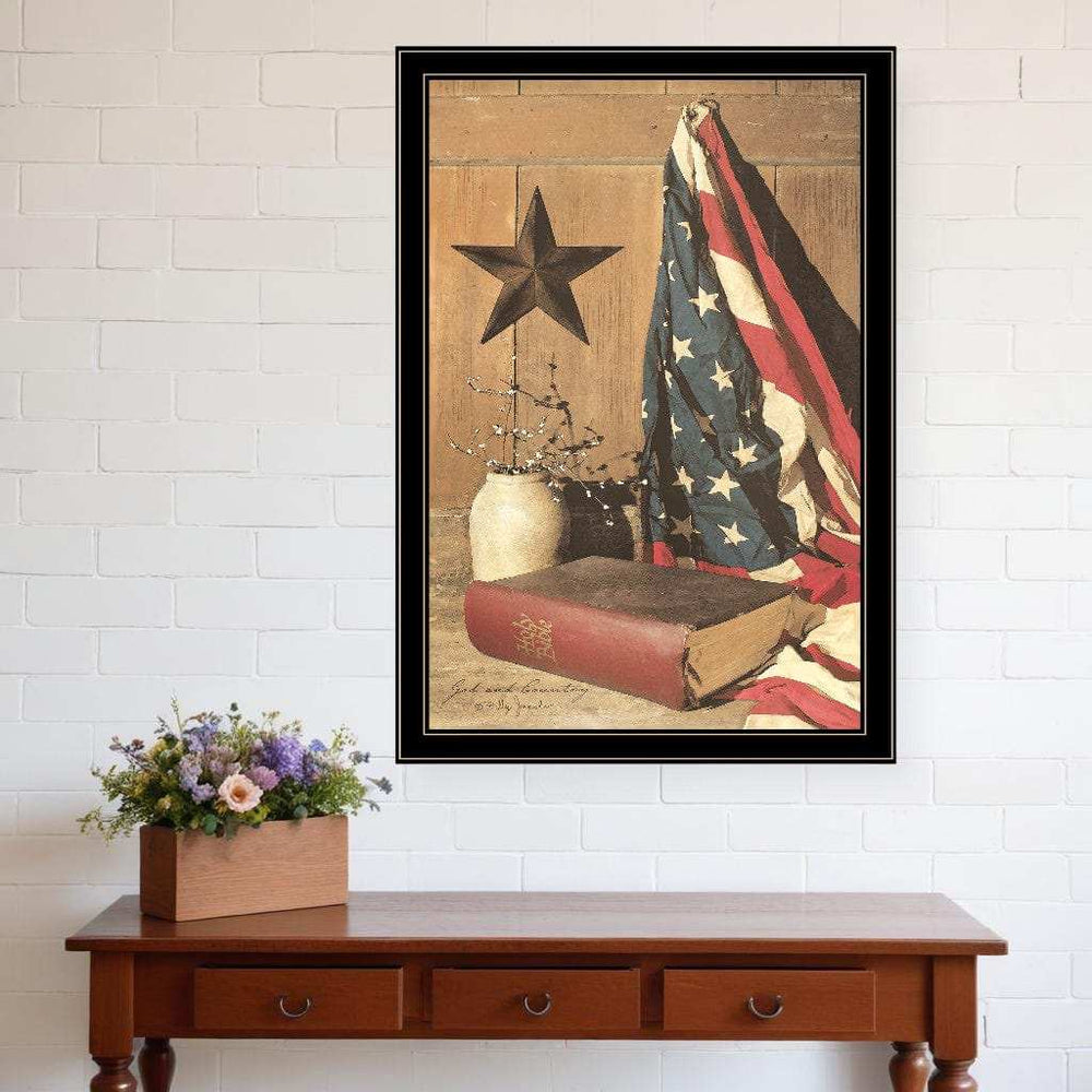 God and Country 8 Black Framed Print Wall Art - Homeroots - Flyclothing LLC