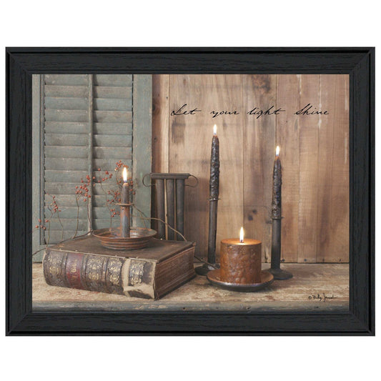 Let Your Light Shine 3 Black Framed Print Wall Art - Homeroots - Flyclothing LLC