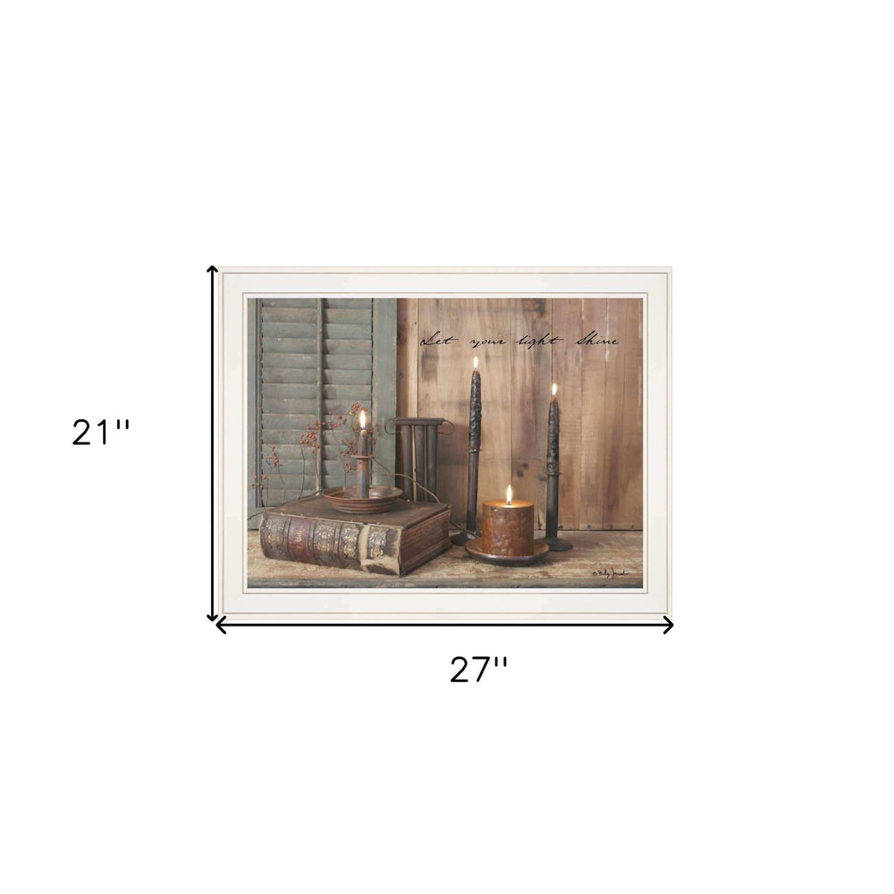 Let Your Light Shine 4 White Framed Print Wall Art - Homeroots - Flyclothing LLC