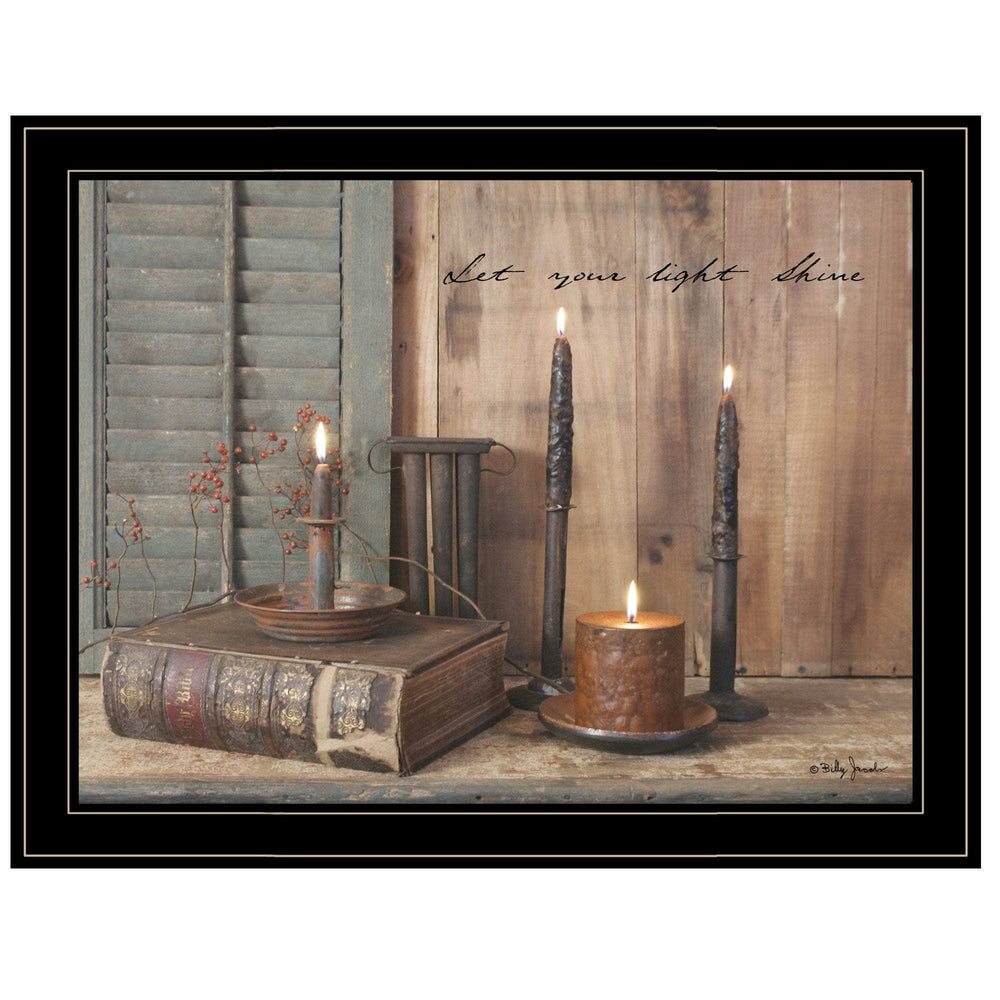 Let Your Light Shine 5 Black Framed Print Wall Art - Homeroots - Flyclothing LLC