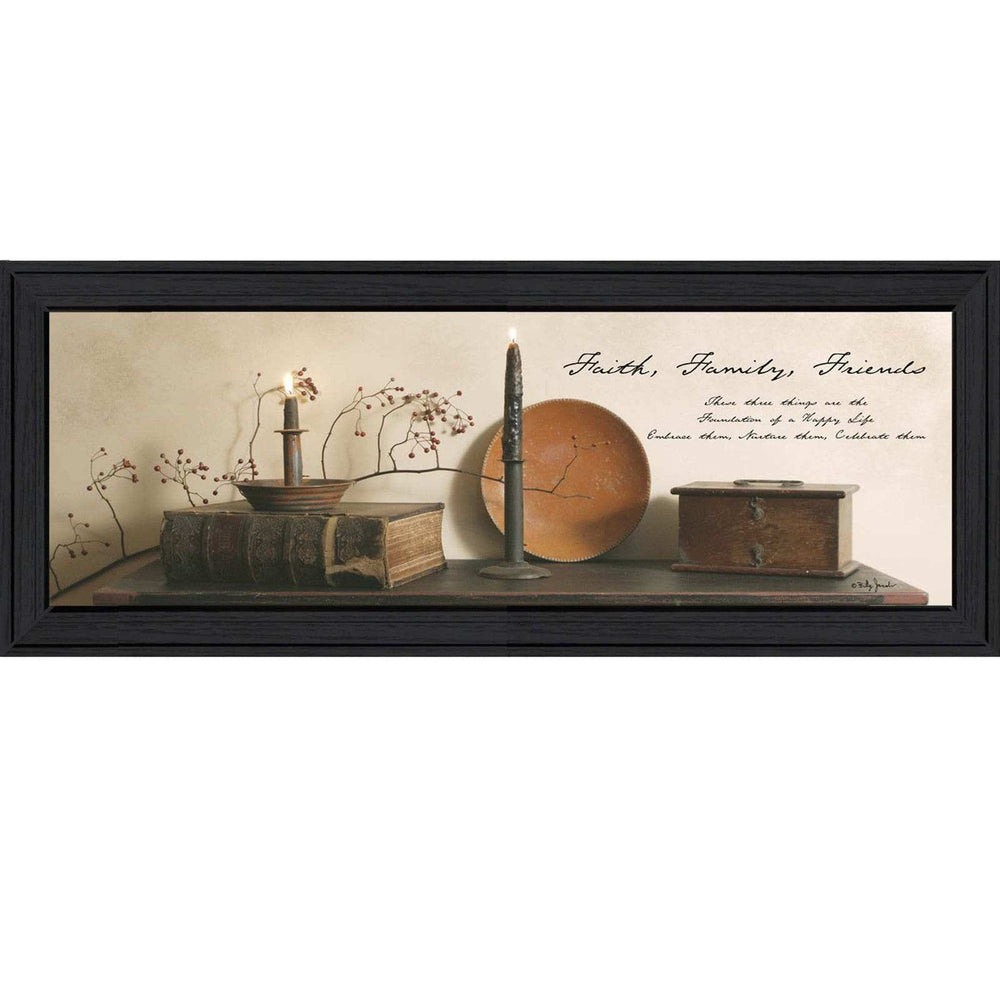 Faith Family and Friends Black Framed Print Wall Art - Homeroots - Flyclothing LLC