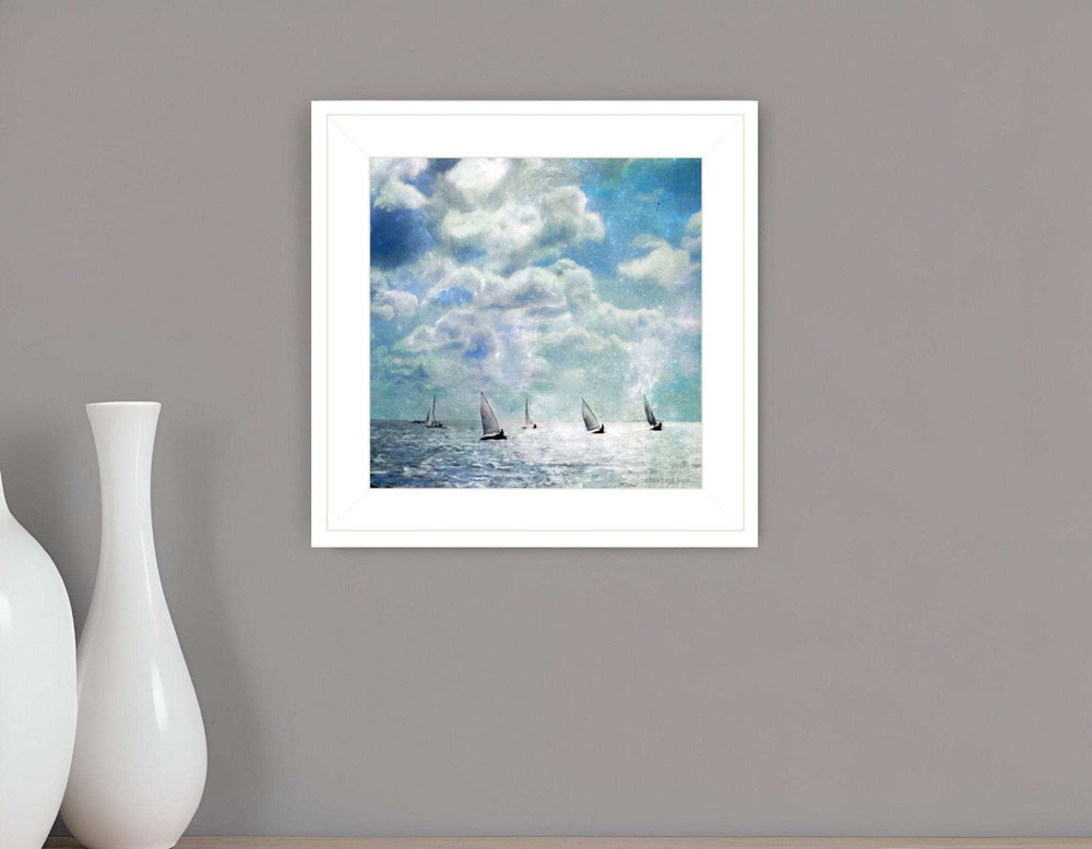 Sailing White Waters 1 White Framed Print Wall Art - Homeroots - Flyclothing LLC