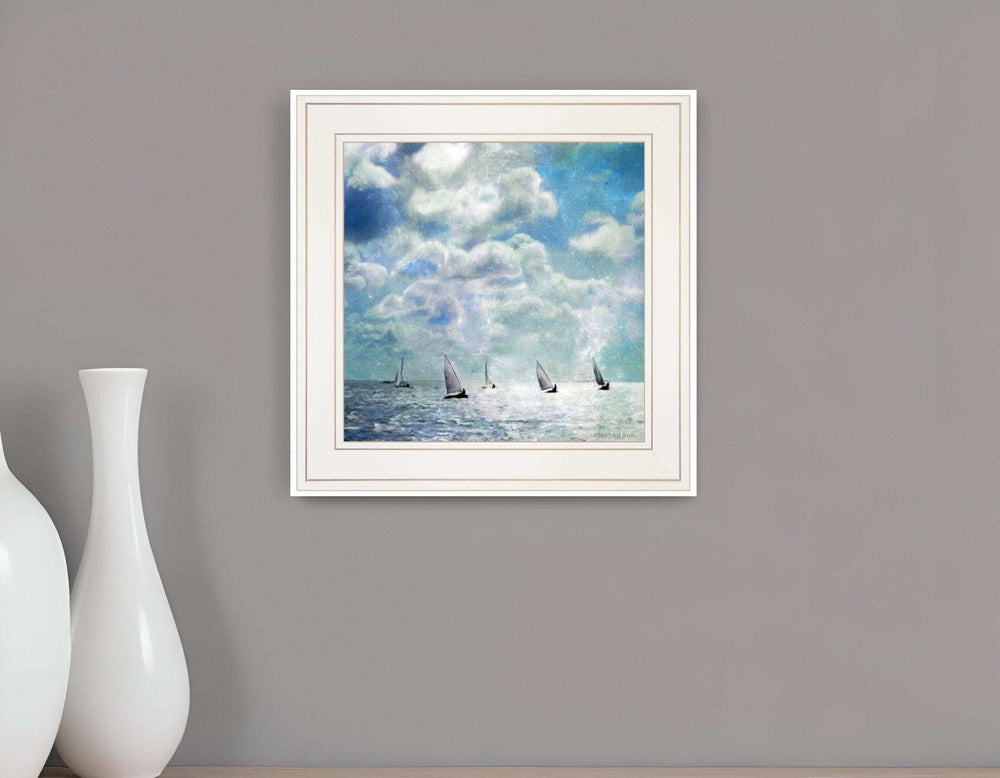 Sailing White Waters 2 White Framed Print Wall Art - Homeroots - Flyclothing LLC