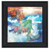 Sunset Mermaid 1 Black Framed Print Wall Art - Homeroots - Flyclothing LLC