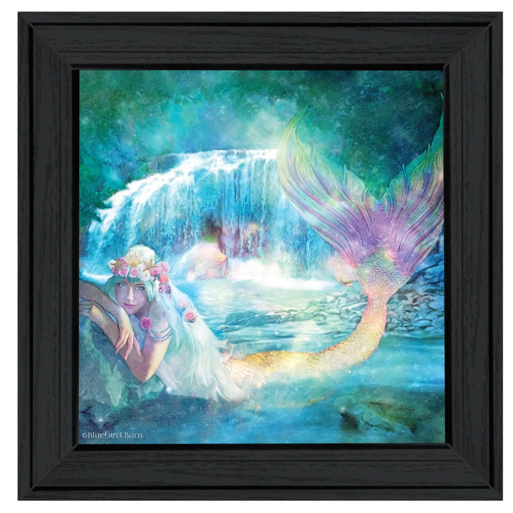 Woodland Cove Mermaid 1 Black Framed Print Wall Art - Homeroots - Flyclothing LLC