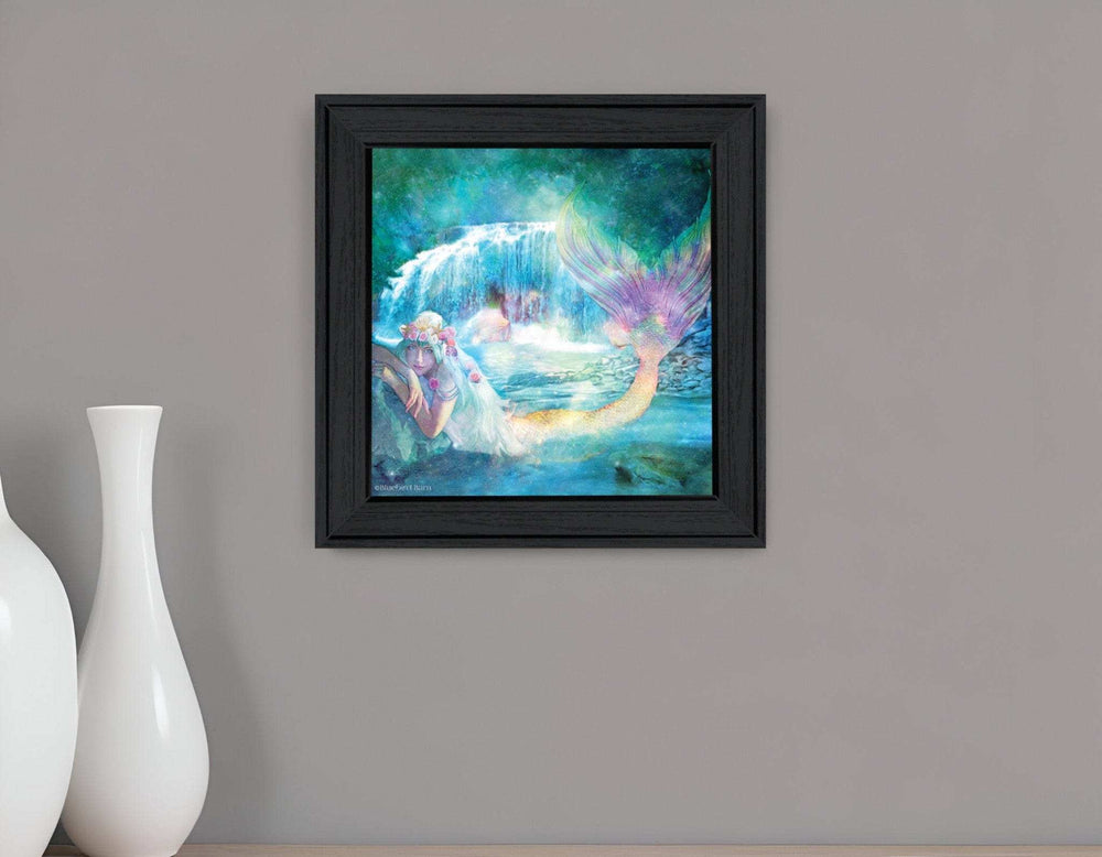 Woodland Cove Mermaid 1 Black Framed Print Wall Art - Homeroots - Flyclothing LLC