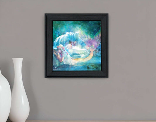 Woodland Cove Mermaid 1 Black Framed Print Wall Art - Homeroots - Flyclothing LLC
