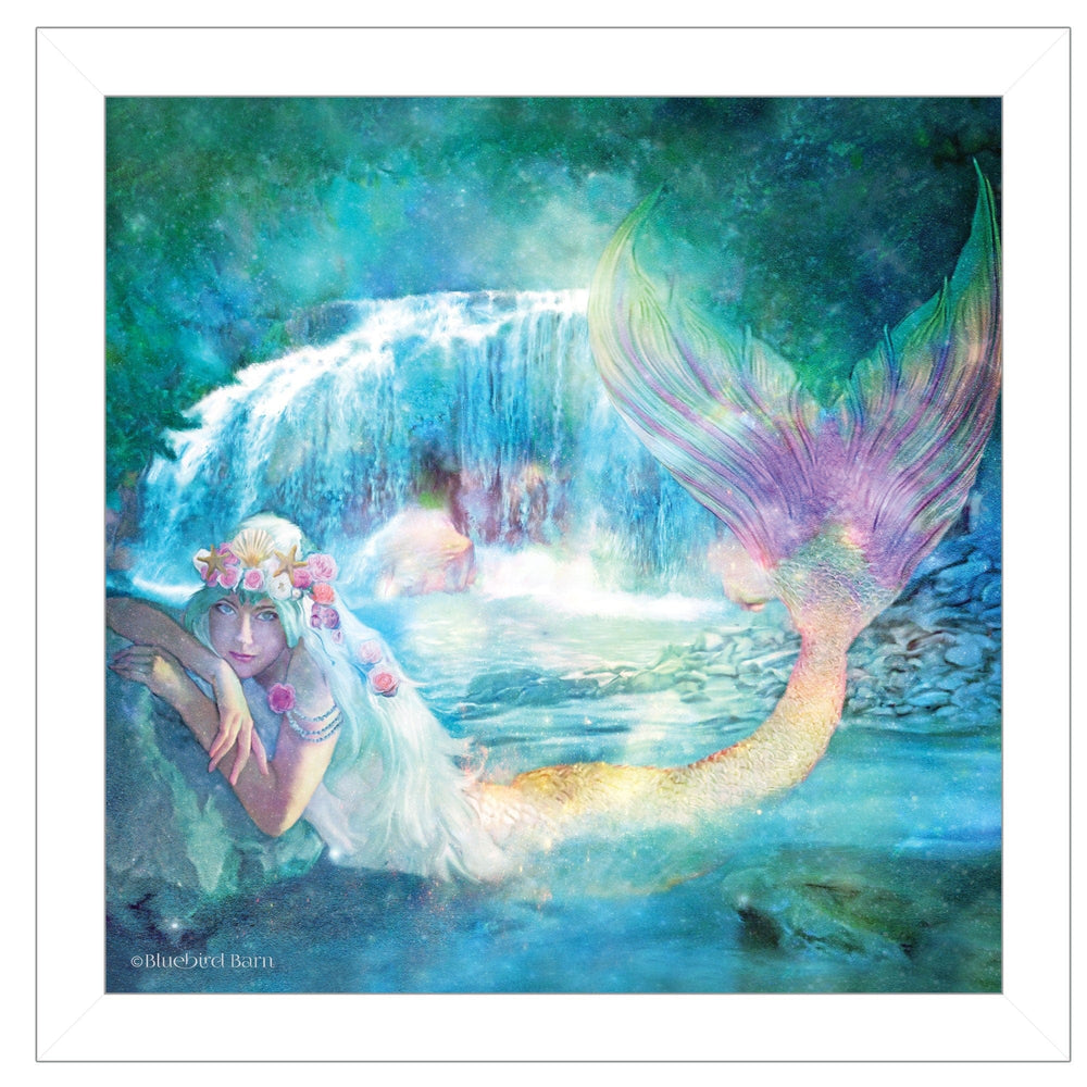 Woodland Cove Mermaid 2 White Framed Print Wall Art - Homeroots - Flyclothing LLC