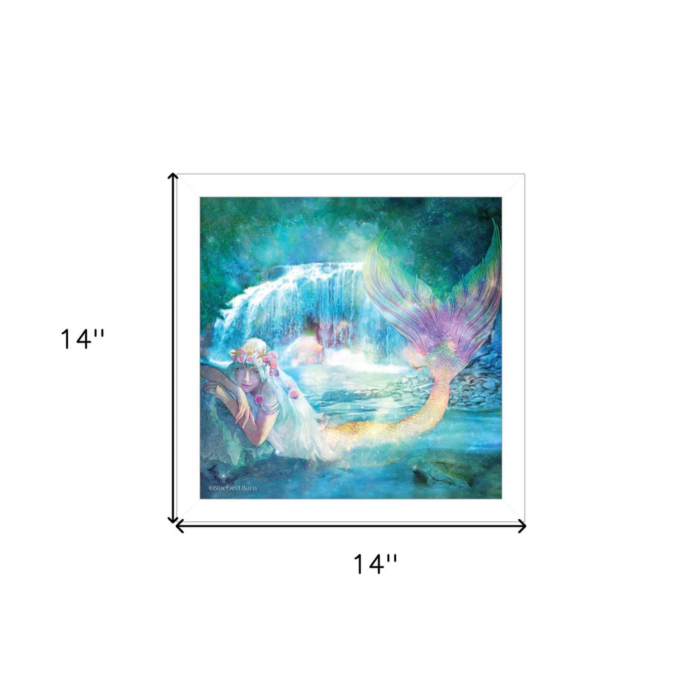 Woodland Cove Mermaid 2 White Framed Print Wall Art - Homeroots - Flyclothing LLC