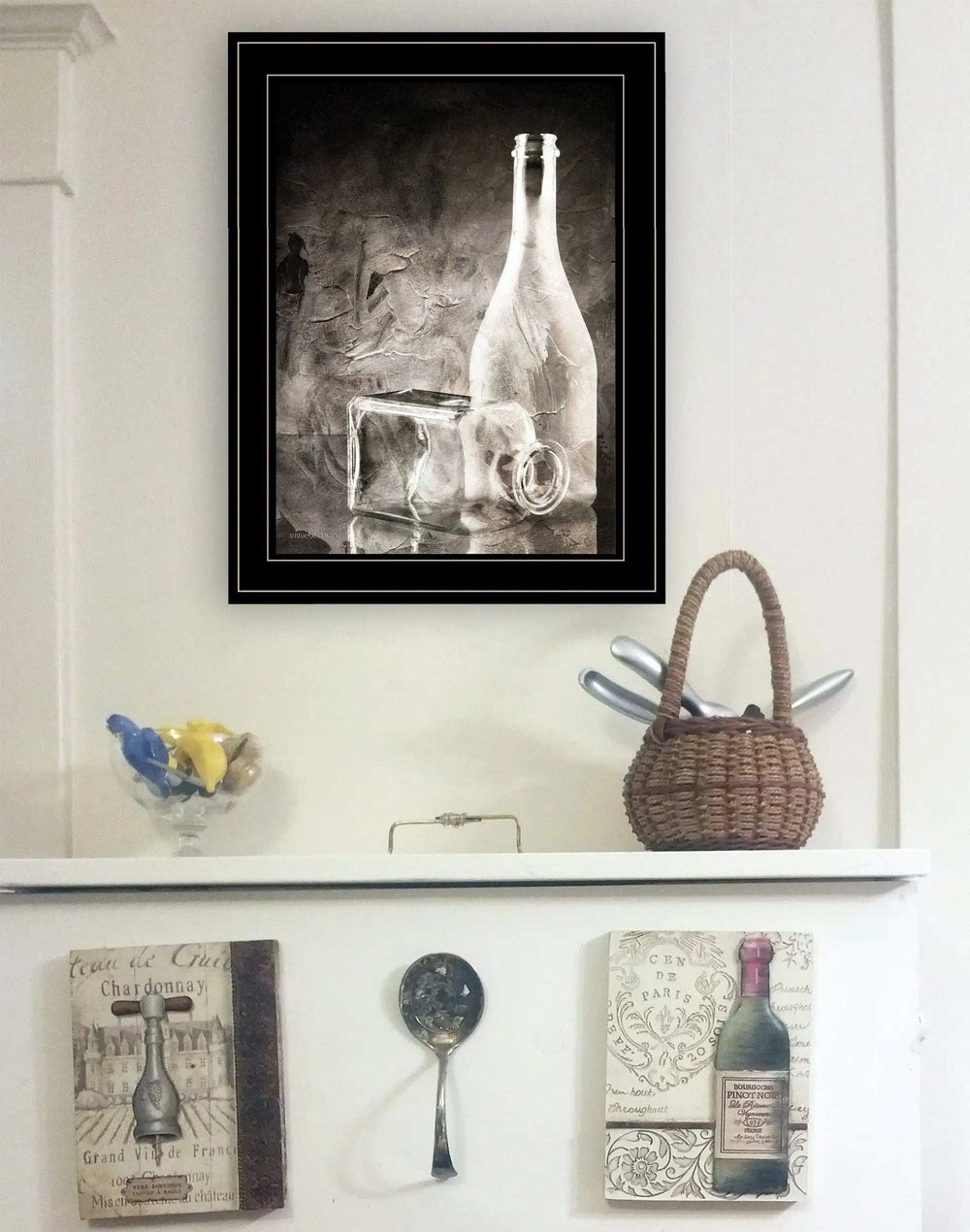 Moody Gray Glassware Still Life 3 Black Framed Print Kitchen Wall Art - Homeroots - Flyclothing LLC