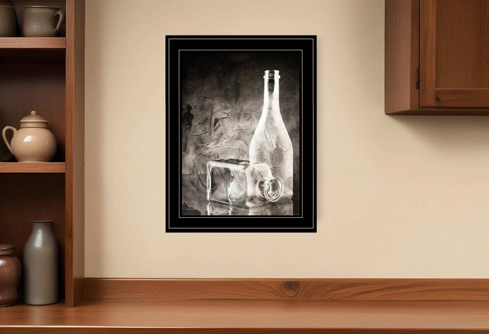 Moody Gray Glassware Still Life 3 Black Framed Print Kitchen Wall Art - Homeroots - Flyclothing LLC