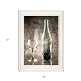 Moody Gray Wine Glass Still Life 1 White Framed Print Wall Art - Homeroots - Flyclothing LLC