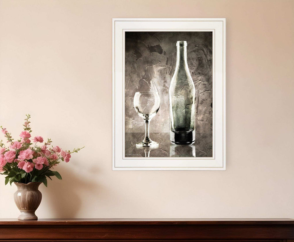 Moody Gray Wine Glass Still Life 1 White Framed Print Wall Art - Homeroots - Flyclothing LLC