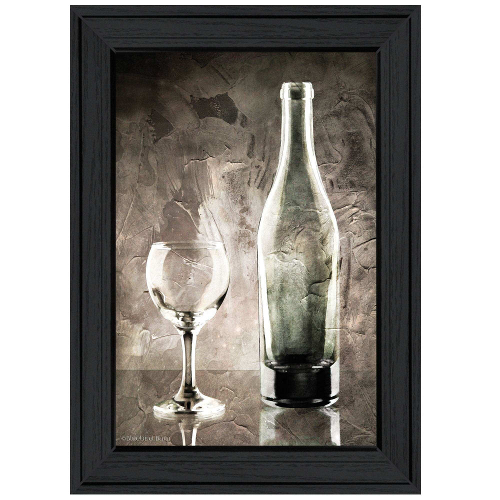 Moody Gray Wine Glass Still Life 2 Black Framed Print Wall Art - Homeroots - Flyclothing LLC