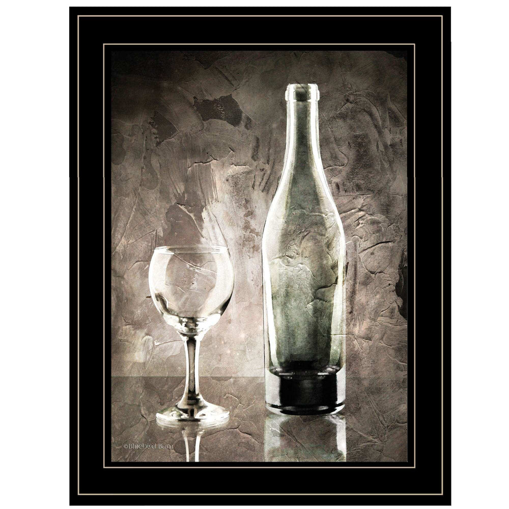 Moody Gray Wine Glass Still Life 3 Black Framed Print Wall Art - Homeroots - Flyclothing LLC