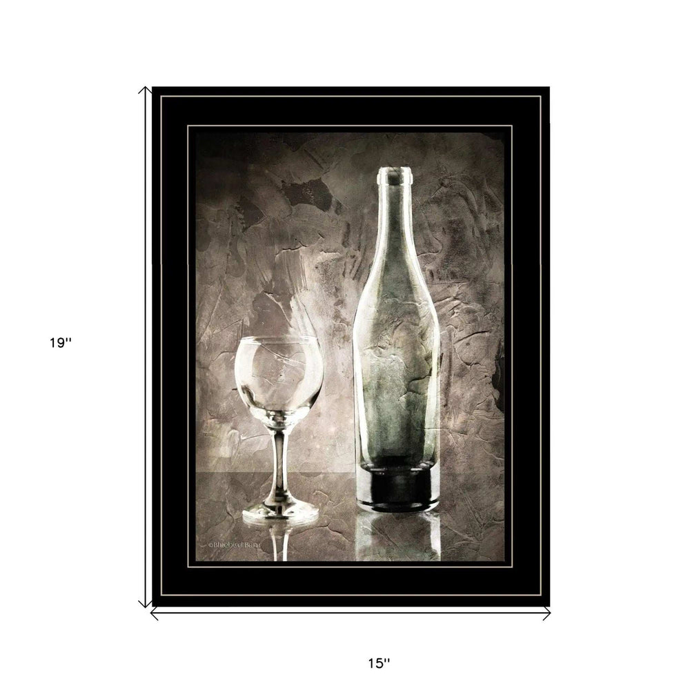 Moody Gray Wine Glass Still Life 3 Black Framed Print Wall Art - Homeroots - Flyclothing LLC